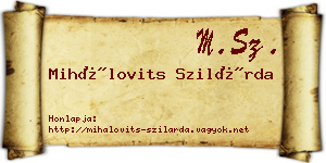 Mihálovits Szilárda névjegykártya